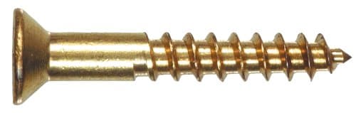 Hillman Solid Brass Slotted Flat-Head Wood Screws, #8 x 1 in, 20 count (1931)