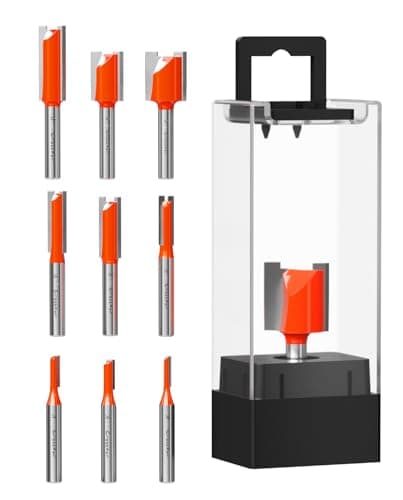 Crosstar 9-Piece Straight Router Bit Set (1/4-Inch Shank)