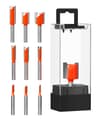 Crosstar 9-Piece Straight Router Bit Set (1/4-Inch Shank)