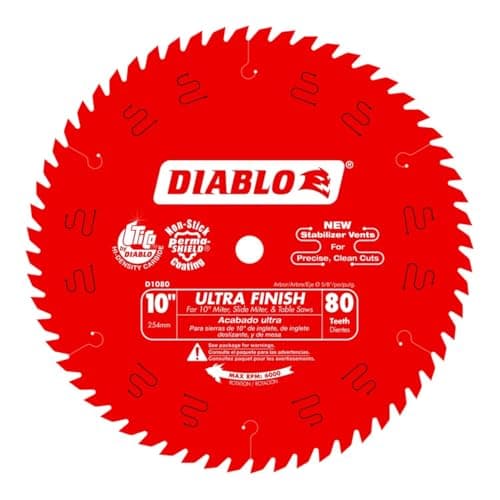 Diablo D1080X 10 in 80-Tooth ATB Saw Blade (PermaShield Coating)