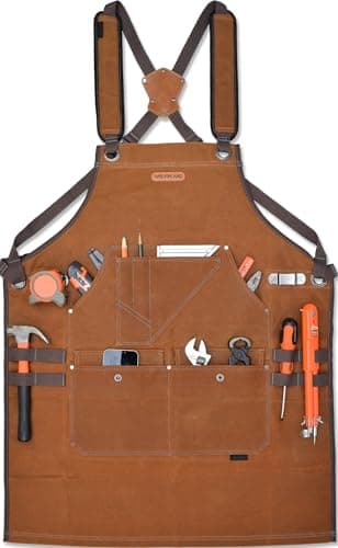 Welkinland 16-Pocket Waxed-Canvas Tool Apron