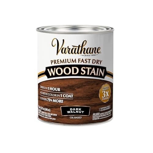 Varathane Premium Fast Dry Wood Stain, 1 Quart (Dark Walnut)