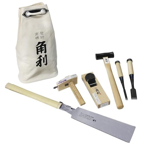 Kakuri Japanese Woodworking Hand Tool Set for Beginner, 7 Pieces