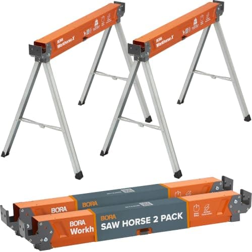 Bora Workhorse X Folding Metal Sawhorses, 2-Pack