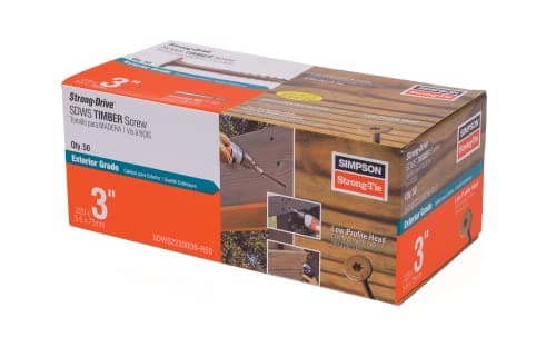 Simpson Strong-Tie Strong-Drive SDWS Timber Screw, 0.220 in x 3 in, 50 count (SDWS22300DB-R50)