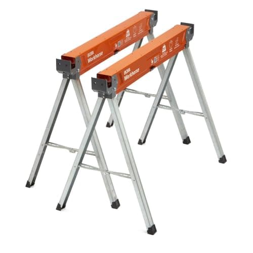 Bora Workhorse X Folding Metal Sawhorses, 2-Pack