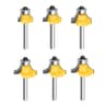Feanron 6-Piece Round-Over Router Bit Set (1/4-Inch Shank)