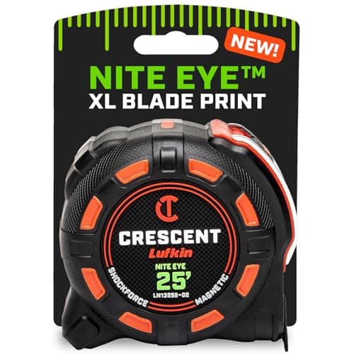 Crescent Lufkin LM1325B-02 Shockforce Nite Eye Magnetic Tape, 25 ft