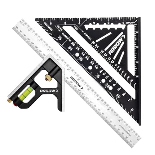 Arrow 7-Inch Carpenter Square & 12-Inch Combination Square Set