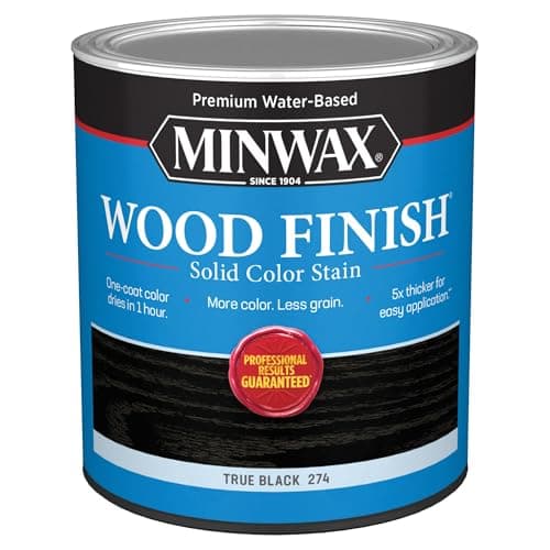 Minwax Wood Finish Water-Based Solid Color Stain, 1 Quart (True Black)