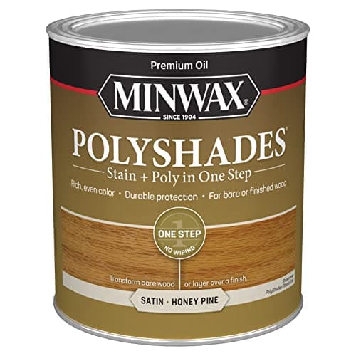 Minwax PolyShades Wood Stain + Polyurethane, 1 Quart (Honey Pine, Satin)